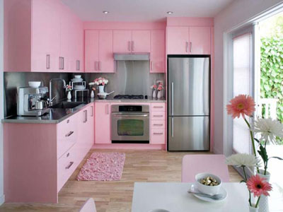 Дизайн рожевої кухні в інтер'єрі - 100 фото